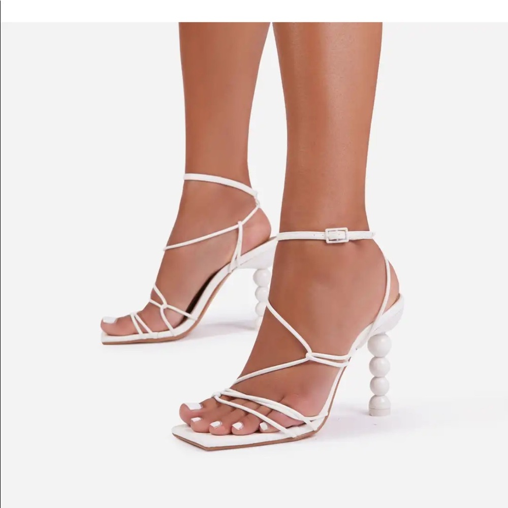 Ego mulberry white heels